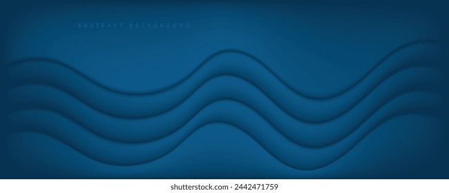 Blue abstract background with waves. EPS10