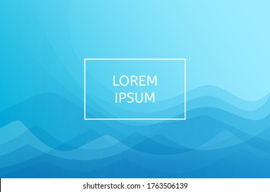 Blue abstract background with waves. Vector illustration.