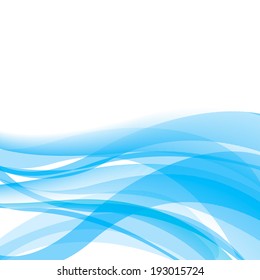 Blue abstract background with waves, vector illustration
