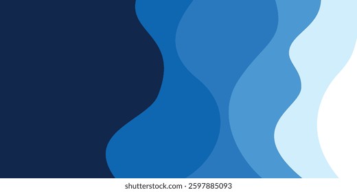 Blue abstract background, wavy concept design. Vector illustration
