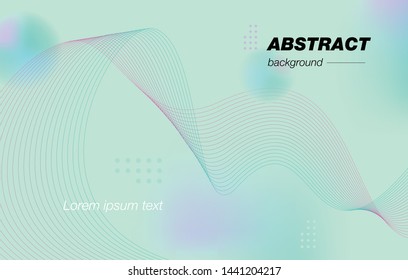blue abstract background, wavy lines. Designer stylish poster, cover, fond