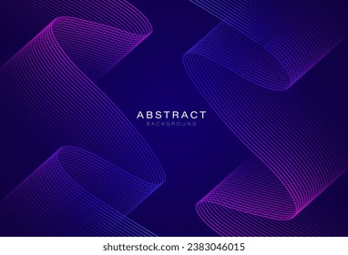 Fondo abstracto azul con líneas onduladas. Diseño de patrones de onda dinámica. Moderno gradiente rosa y azul que fluye las líneas onduladas. Concepto de tecnología futurista. Ilustración del vector