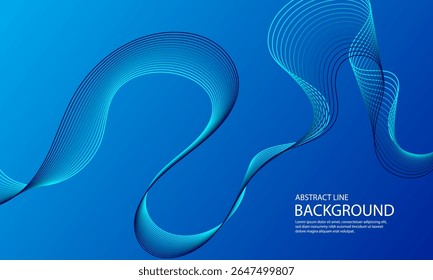 Blue abstract background with wavy lines. Vector illustration for your design