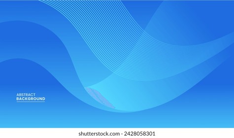 Blue abstract background with wavy shapes