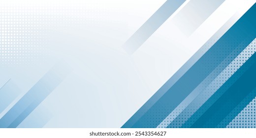 Blauer abstrakter Hintergrund mit weißer Farbe. Abstrakter blauer Hintergrund mit quadratischen Formen. Modernes einfaches blaugraues abstraktes Hintergrundpräsentationsdesign für Unternehmen und Institutionen.