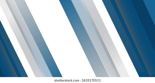 Blauer abstrakter Hintergrund mit weißer Farbe. Abstrakter blauer Hintergrund mit quadratischen Formen. Modernes einfaches blaugraues abstraktes Hintergrundpräsentationsdesign für Unternehmen und Institutionen.