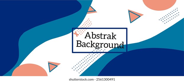 Blue abstract background with white. Abstract blue background with square shapes. Modern Orange Blue Abstract Background Presentation Design