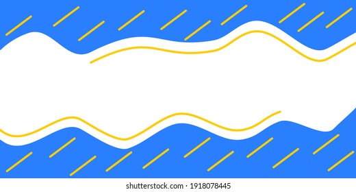 Fondo abstracto azul con contorno amarillo