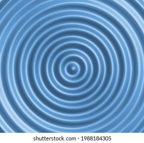 Blue abstract background.Abstract blue background with waves.View of radial water ripples.Underwater, sea or ocean concept.Water swirl or spinning.Realistic vector illustration.Top view.