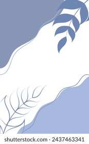 Blue abstract background,blue leaves,vector illustration