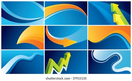 blue abstract backgrounds with waves and arrows