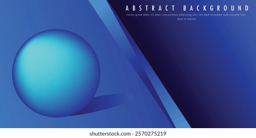Blue abstract ball elegant background vector illustration. digital Innovative art background for web, Minimal shapes Suit for booklet, brochure, banner, poster, website, flyer, cover,