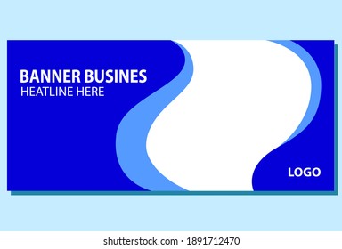 blue abstract banner design. flat banner design for business use. horizontal creative banner design