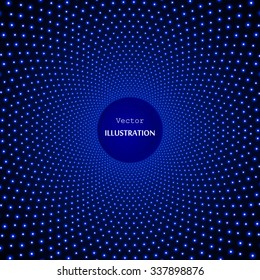 Blue abstract banner halftone circle. Vector illustration