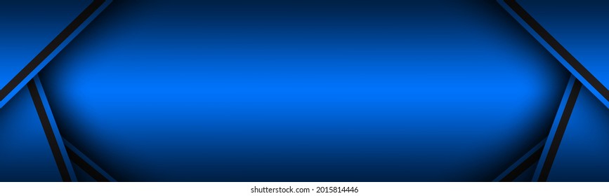 Blue abstract banner with layers above each other. Modern design header for your business. Vector illustration with oblique stripes and lines