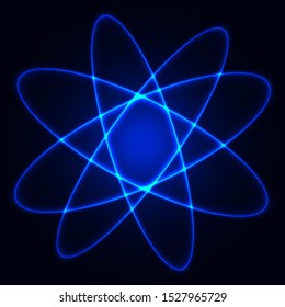 Blue abstract banner with light rays. Vector illustration for poster
