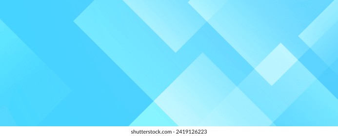 Blue abstract banner with shapes