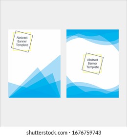 blue abstract banner template with curve style