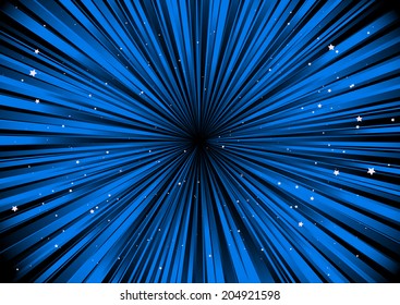Blue abstract blast in space vector background illustration - Abstract vector starbust background