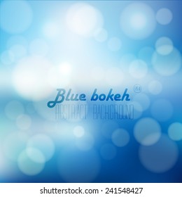 Blue  abstract blur with bokeh background in winter vector design