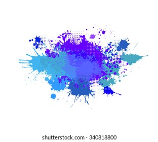 blue abstract blur of ink spots. Vector