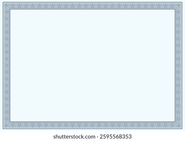 Blue Abstract Border  Frame for Certificate of Appreciation	