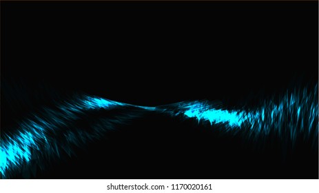 Blue abstract bright magical cosmic energy electric bright bright light texture background of strips, energetic lines, threads intertwined together and copy space. Vector illustration.