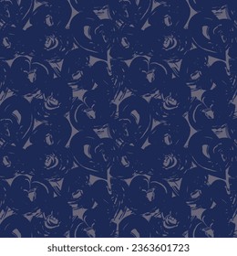 Blue Abstract Brush strokes pattern design for fashion textiles, graphics and crafts