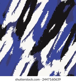 Diseño de patrones de pinceladas Abstractas azules para textiles de moda, gráficos y artesanías