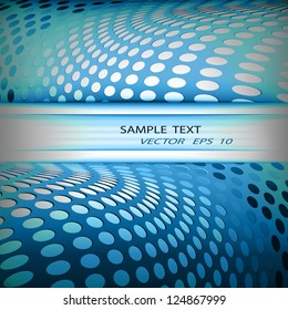 Blue abstract business background with circles.