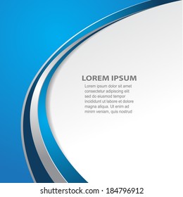Blue abstract business background template, vector illustration.