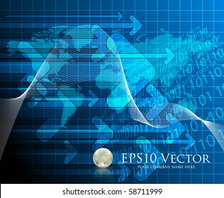 Fondo de negocios abstracto azul - ilustración vectorial