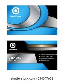 Blue abstract business card design
