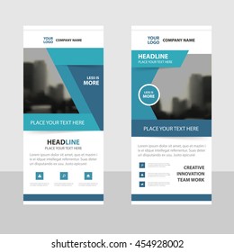 Blue Abstract Business Roll Up Banner flat design template ,Abstract Geometric banner template Vector illustration set, abstract presentation brochure flyer template vertical template vector