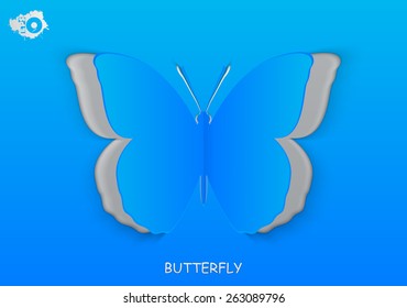 Blue abstract butterfly