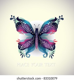 Blue Abstract Butterfly