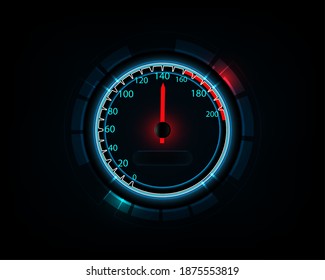 Blue abstract car speedometer background