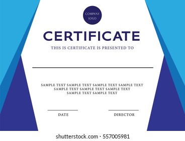 Blue abstract certificate 