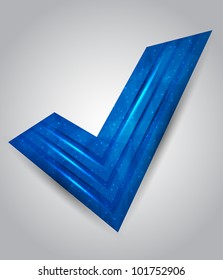 blue abstract check mark. vector illustration