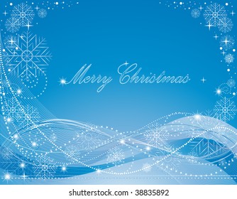 Blue abstract christmas background