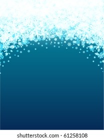 Blue abstract christmas background with 3d snowflake