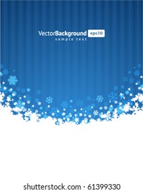 Blue abstract christmas background with 3d snowflake