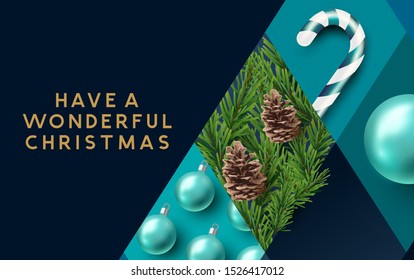A Blue abstract christmas background layout. Vector illustration.