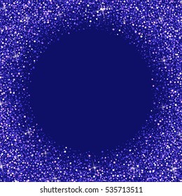 Blue abstract Christmas background with snowflakes falling.