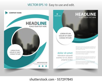 Blue abstract circle annual report Brochure design template vector. Business Flyers infographic magazine poster.Abstract layout template ,Book Cover presentation portfolio.