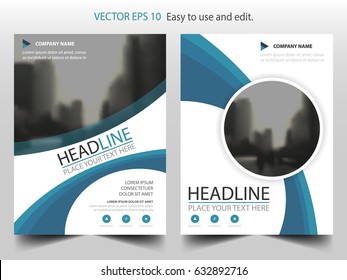 Blue abstract circle annual report Brochure design template vector. Business Flyers infographic magazine poster.Abstract layout template ,Book Cover presentation portfolio.