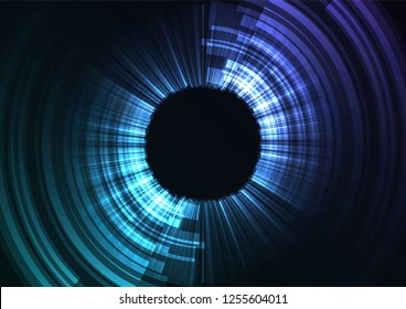 blue abstract circle background, digital overlap layer line, simple technology design template, vector illustration
