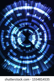 blue abstract circle background, digital overlap layer line, simple technology design template, vector illustration