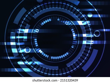 fondo de círculo abstracto azul, línea de capa de superposición digital, plantilla de diseño de tecnología cibernética,s concepto de barra de velocidad, ilustración vectorial