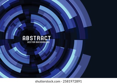 Blue abstract circle background, digital overlap layer line, simple technology design 